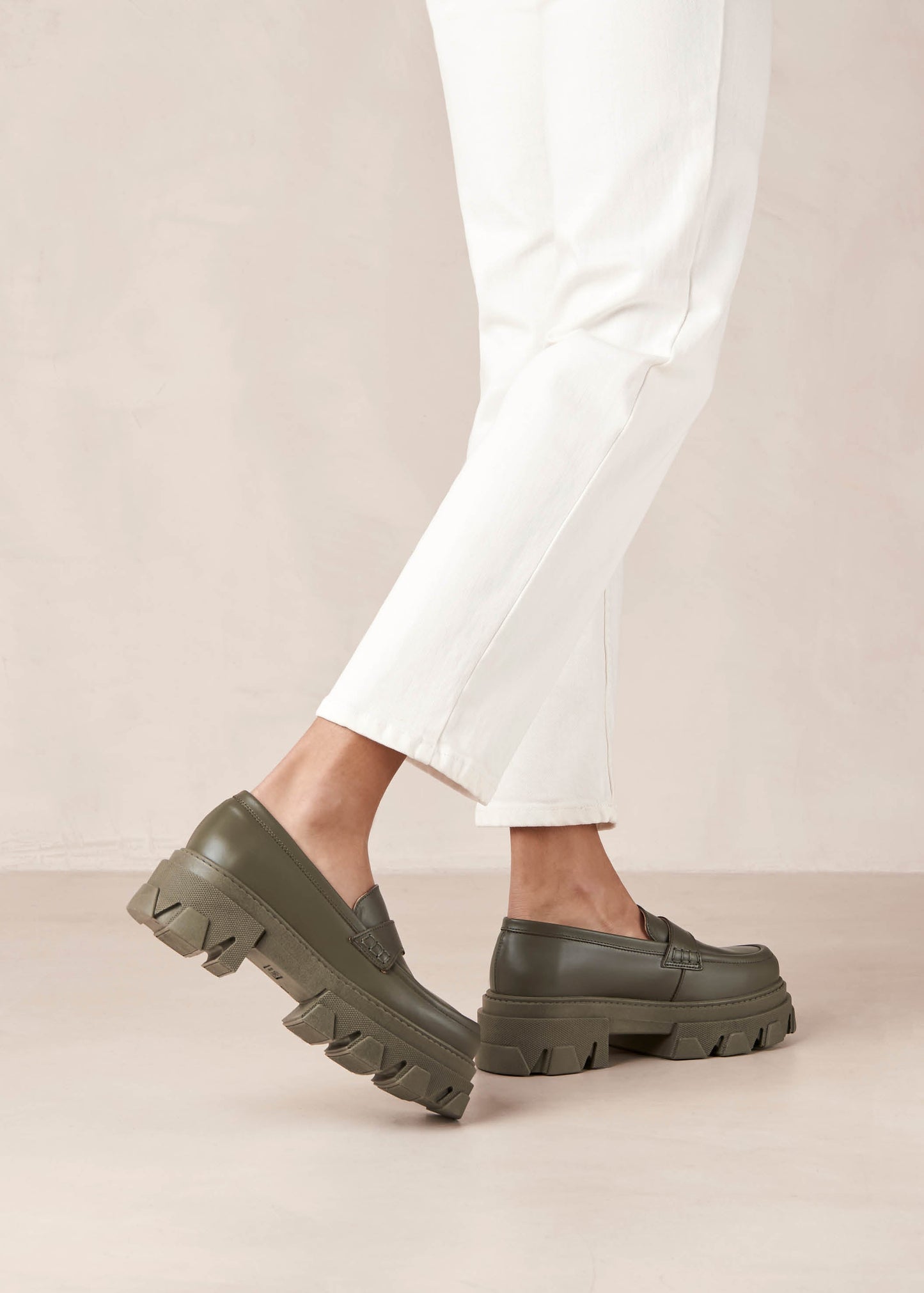 Trailblazer Green Leather Loafers