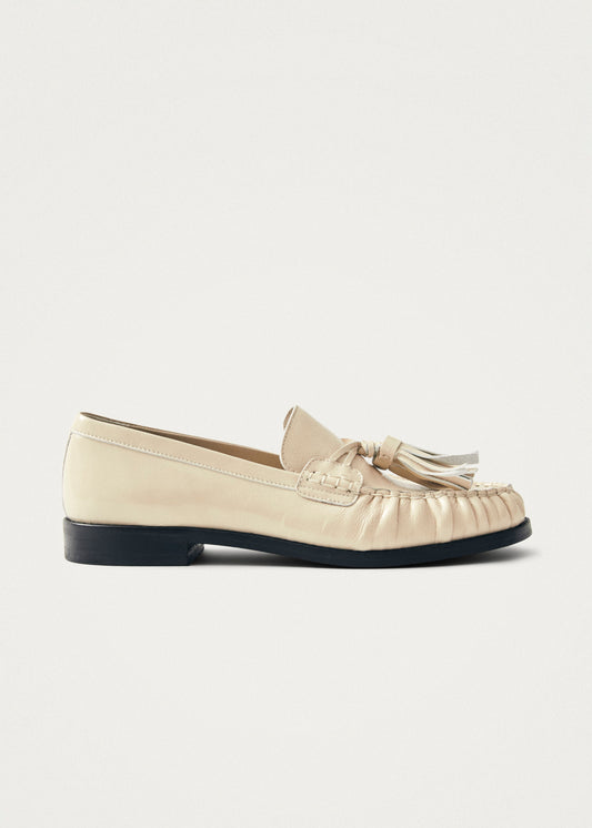 Marietta Cream Patent Leather Loafers