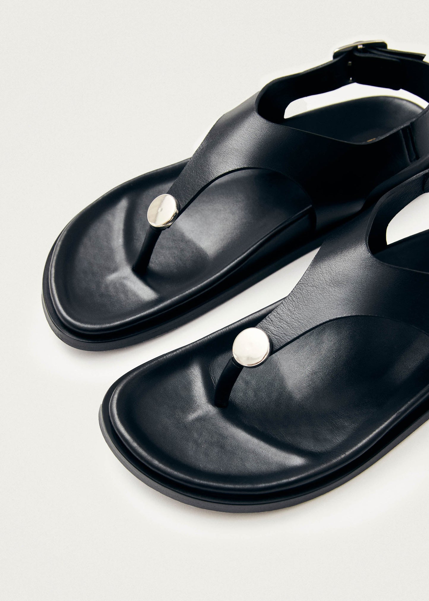 Harbor Black Leather Sandals